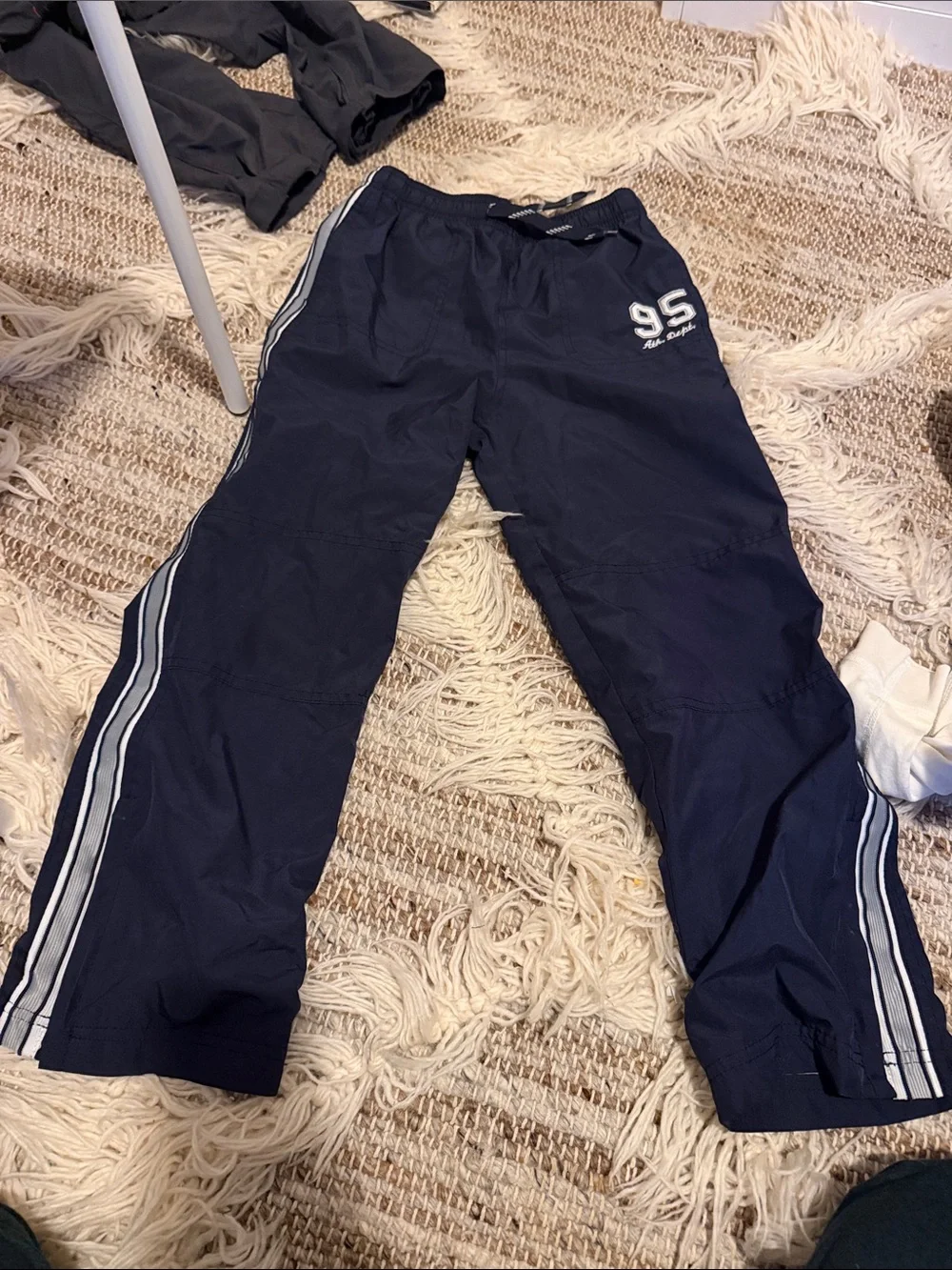 OshKosh B'gosh Navy Joggers with White Side Stripes and Graphic